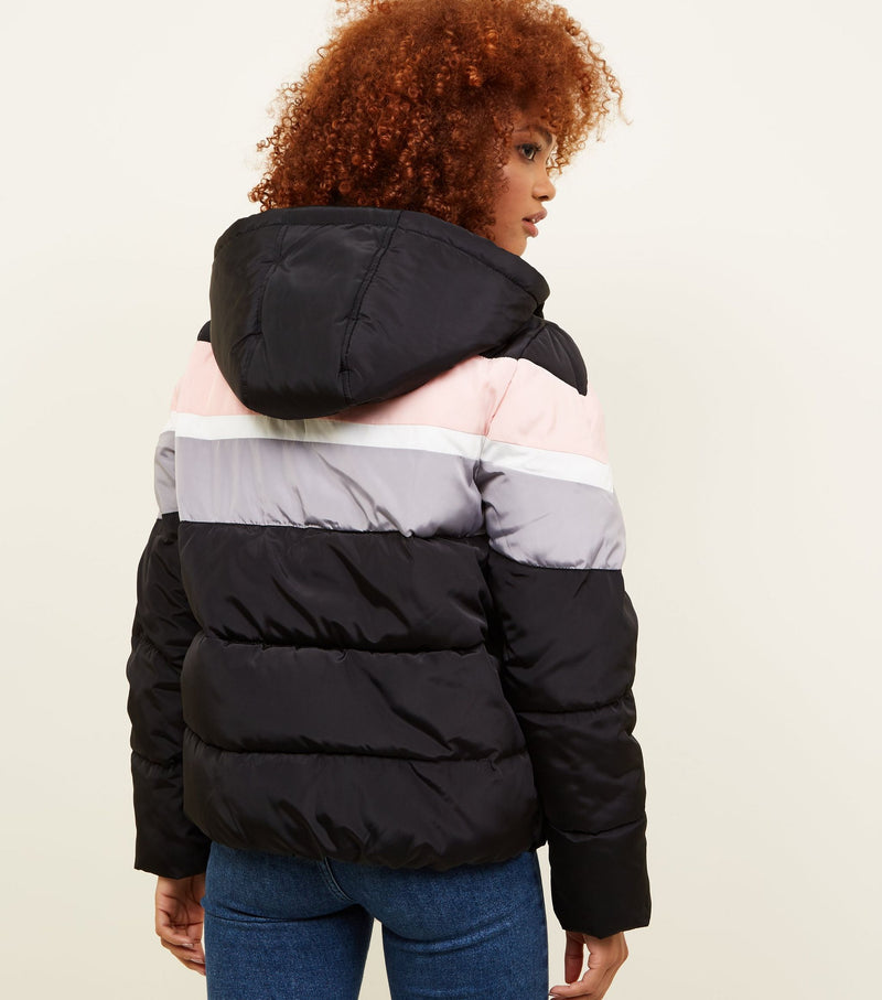 WOMEN STRIPED PUFFER JACKET