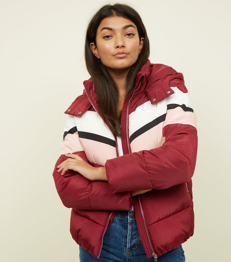 WOMEN STRIPED PUFFER JACKET