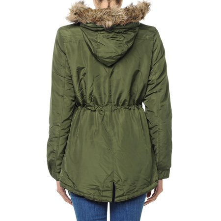 WOMEN`S HOODIE DRAWSTRING PARKA