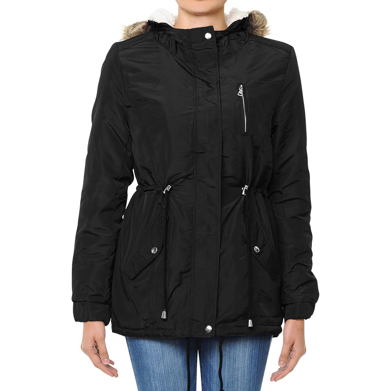 WOMEN`S HOODIE DRAWSTRING PARKA